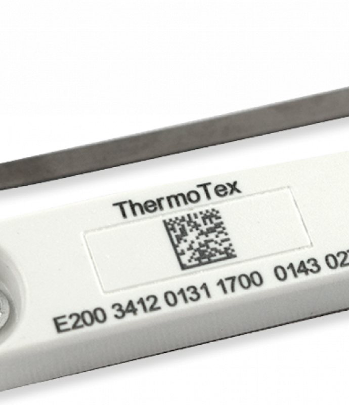 uhf contrainertransponder c2 mit barcode halterung